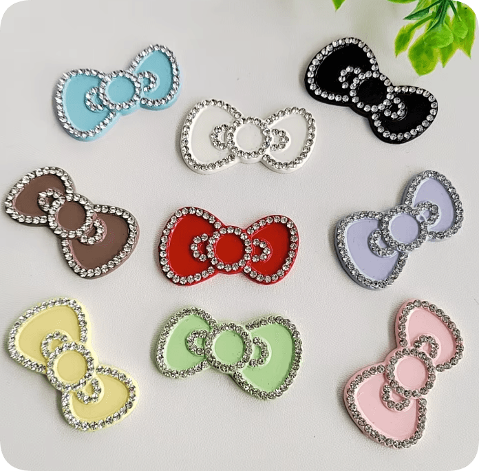 RW25208 Rhinestone Bow Resin Flatback Cabochons