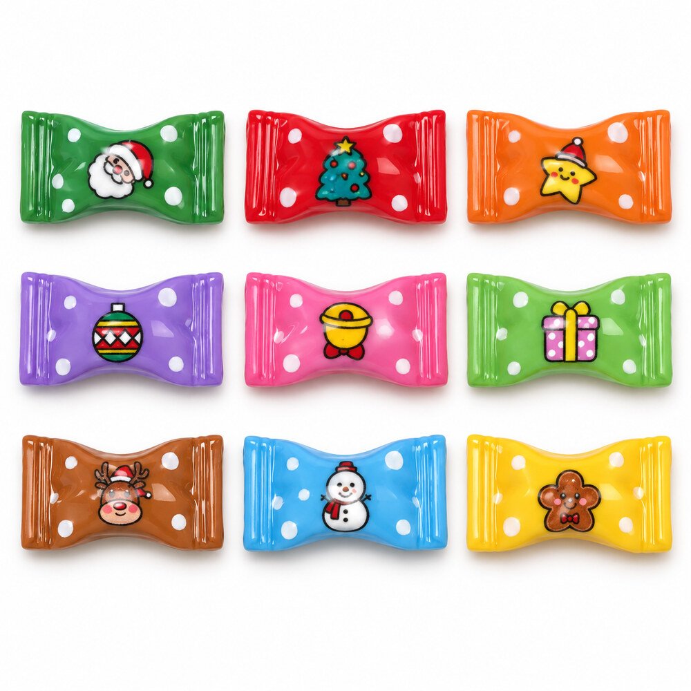 RW25830 Wholesale Christmas Candy Flatback Resin Cabochons for Hair Bows, Scrapbooking and Decoden Crafts main product image