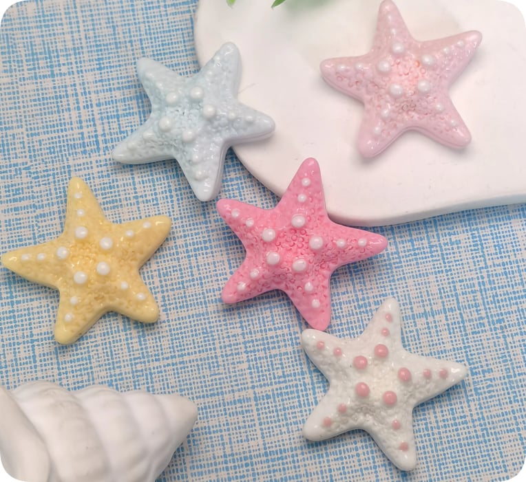 RW25840 Pastel Starfish Resin Cabochons