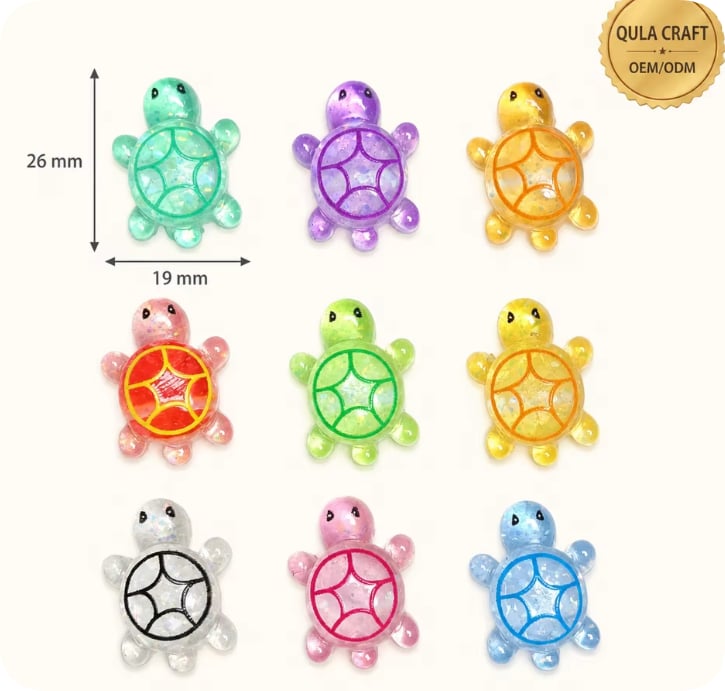 RW26057-2 Glitter Sea Turtle Resin Cabochons