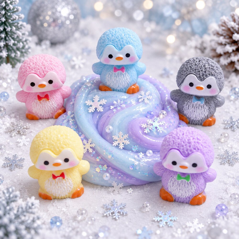 RW26499 Wholesale Mini Penguin Resin Figurines for Winter Slime, Fairy Gardens and Christmas Displays application scene