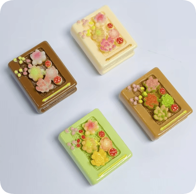RW26668 Miniature Floral Book Resin Craft Charms