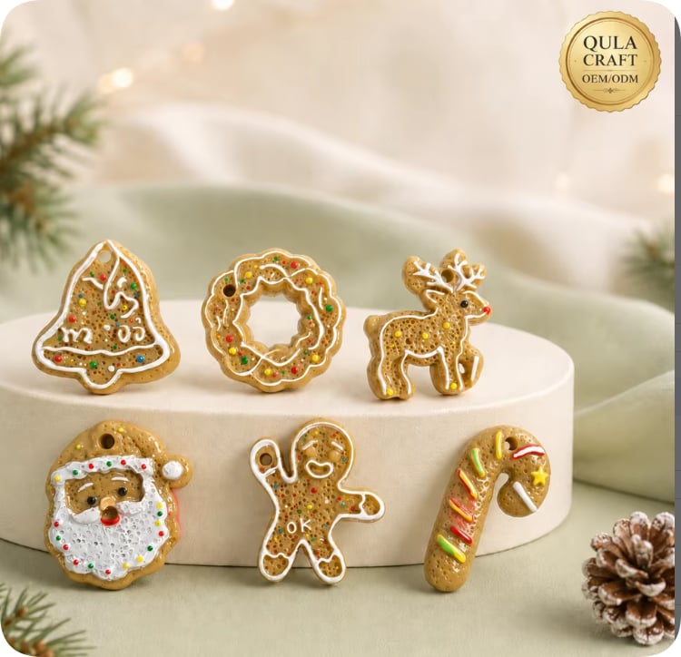 RW26748 Gingerbread Theme Resin Holiday Pendants