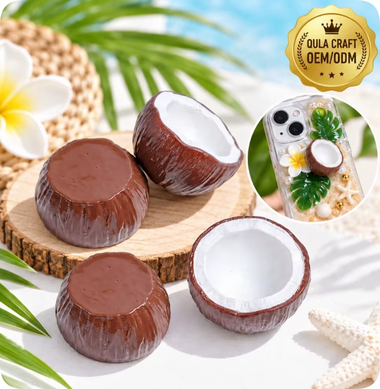 RW26794 Mini Coconut Half Resin Charms