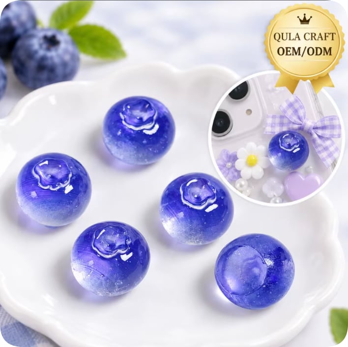 RW26797 Mini Blueberry Resin Fruit Charms