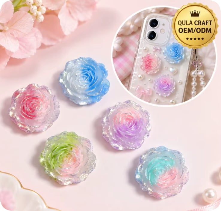 RW26798 Gradient Rose Resin Cabochons