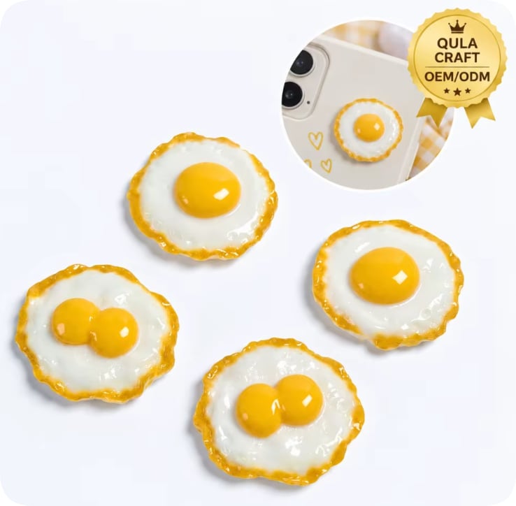 RW26801 Mini Fried Egg Resin Cabochons