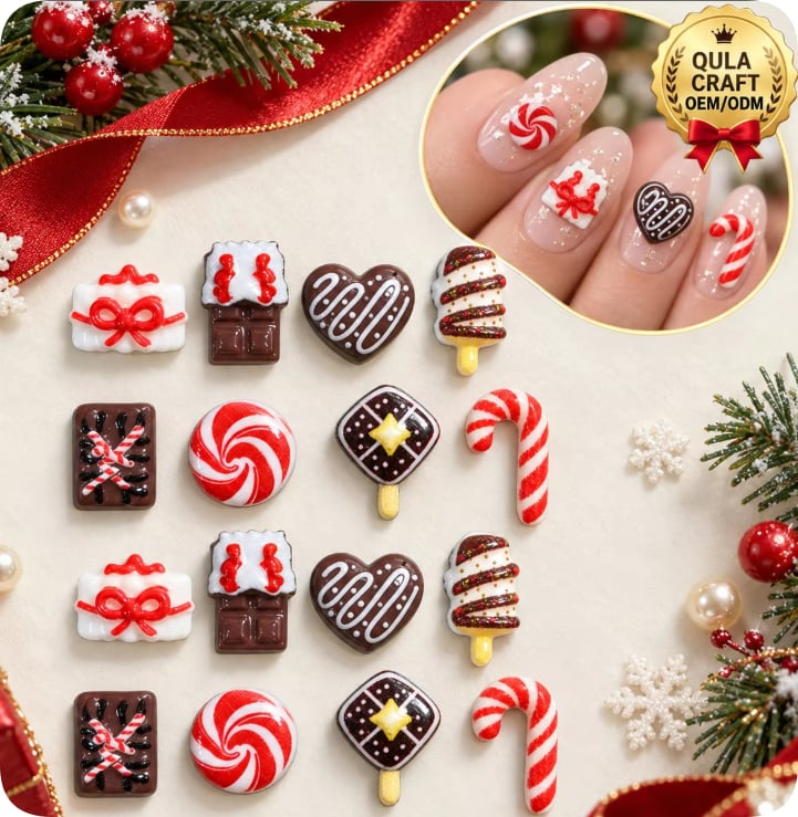RW26812 Christmas Candy Resin Flatback Charms