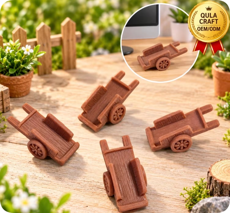RW26815 Wood-Grain Handcart Resin Miniatures