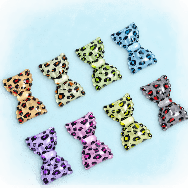 RW26829 Leopard Print Resin Bow Craft Cabochons