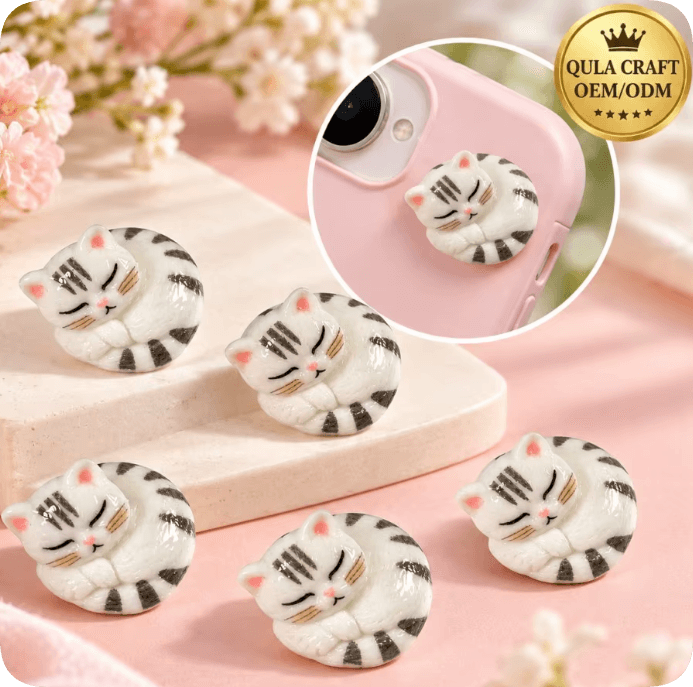 RW26857 Sleeping Cat Resin Miniature Figurines