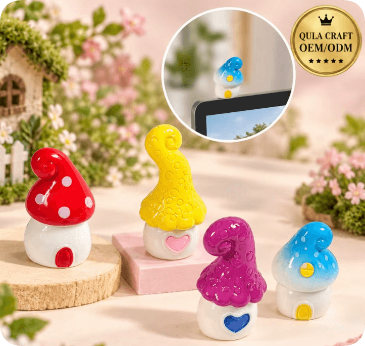 RW26859 Miniature Mushroom House Resin Figurines