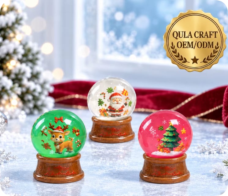 RW26876 Christmas Snow Globe Style Resin