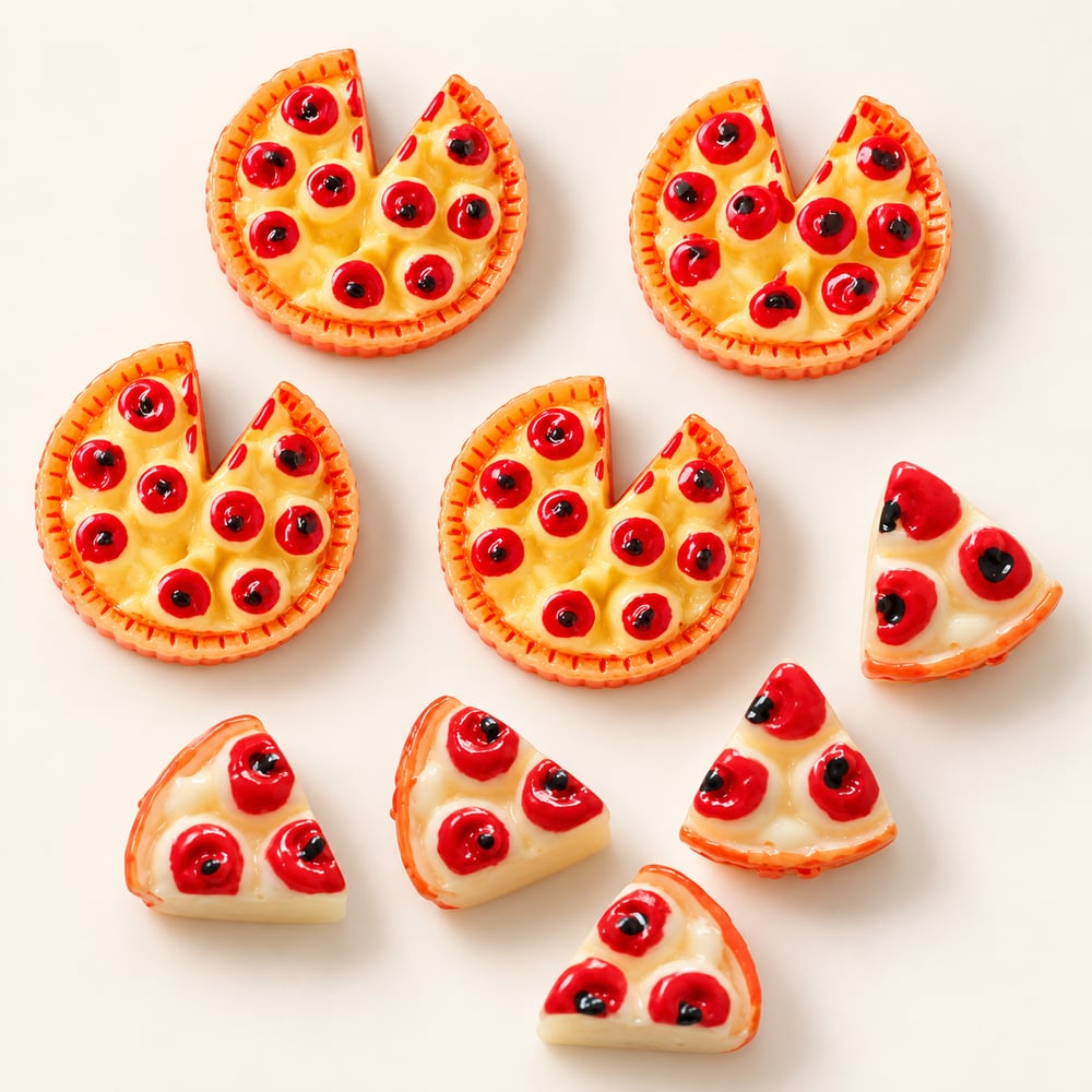 RW337/285 Mixed Mini Pizza Resin Decorations