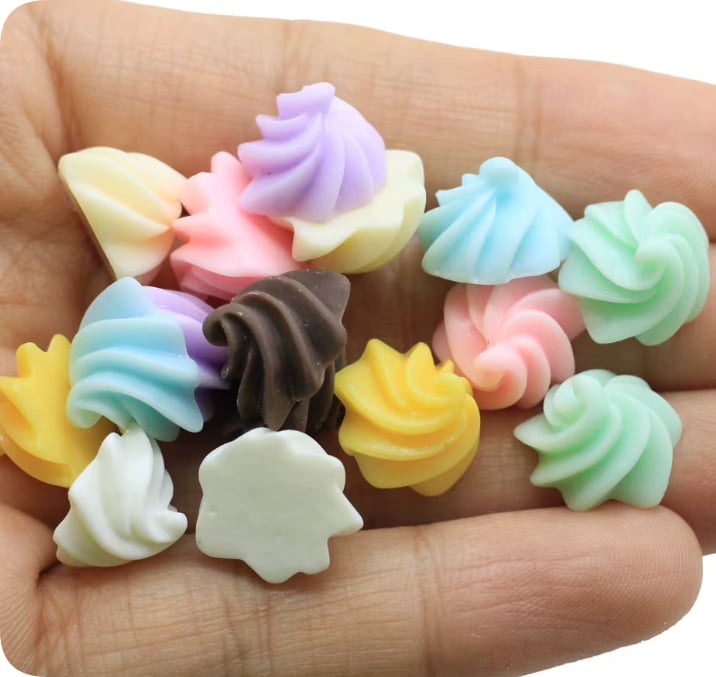 RW370 Wholesale Pastel Whipped Cream Resin Cabochons for Slime, Scrapbooking and DIY Decoration