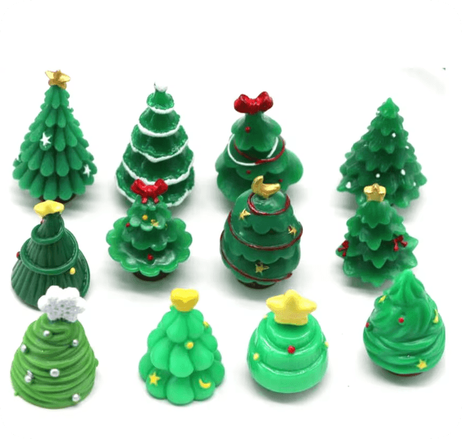 RW3895-RW3857 Mixed Mini Christmas Tree Resin Figurines