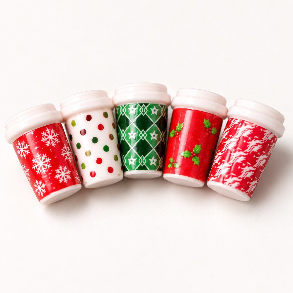 RW3952 Wholesale Mini Christmas Coffee Cup Resin Charms for Dollhouses, Slime and Cozy Holiday Crafts detail view