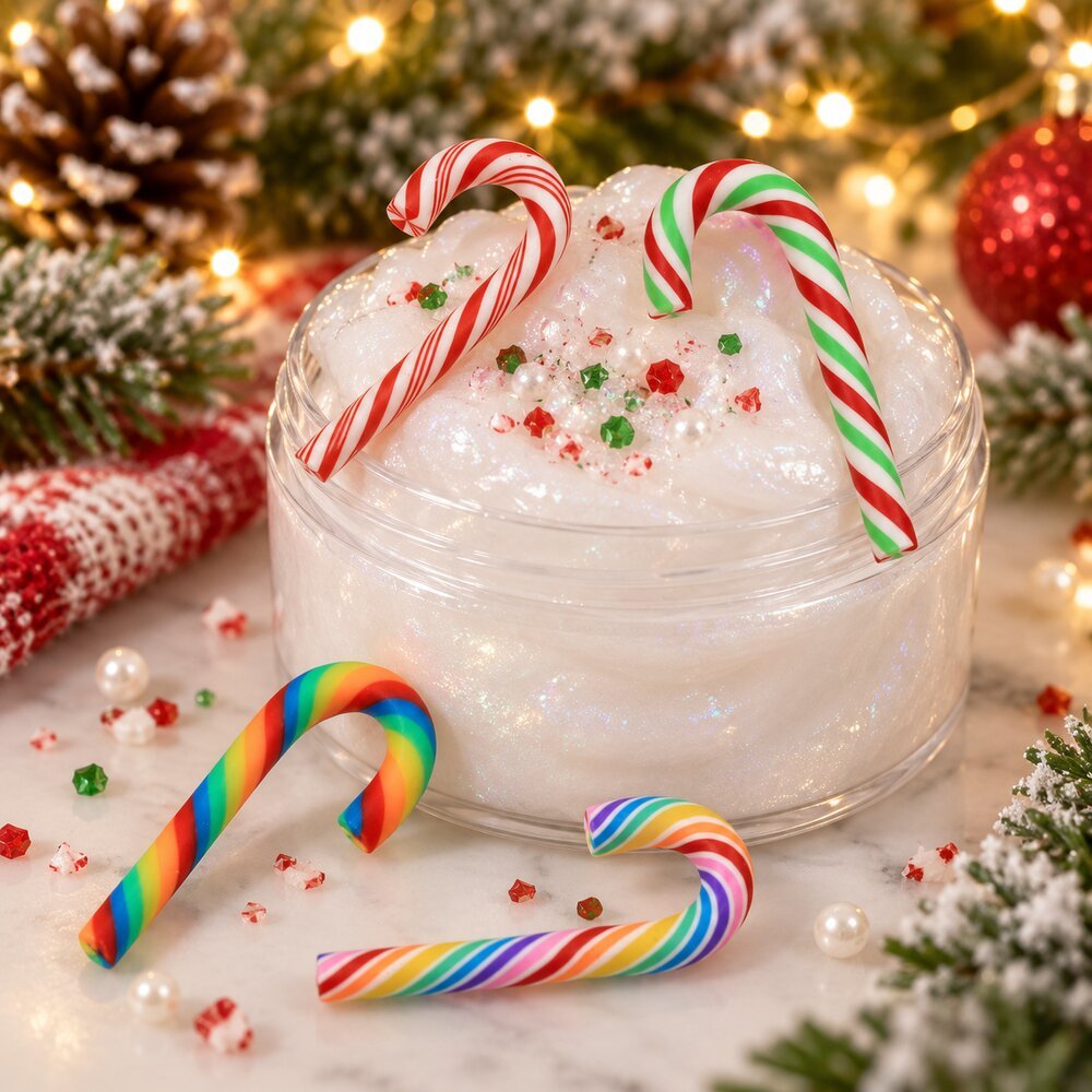 RW401 Wholesale Mini Candy Cane Polymer Clay Decorations for Christmas Slime, Phone Cases and Scrapbooks application scene