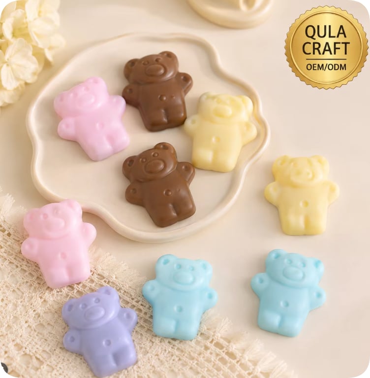 RW4189 Pastel Teddy Bear Resin Cabochons
