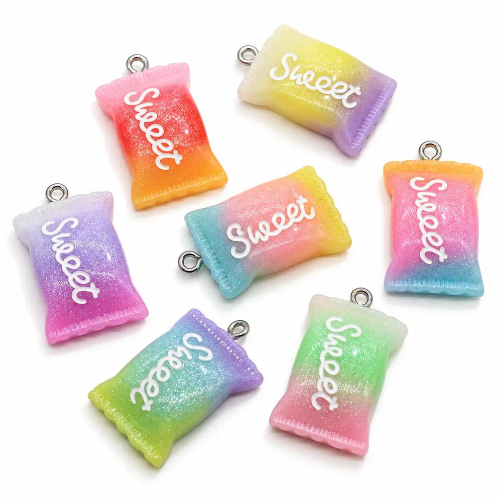 RW474 100 pcs Resin Mixed Sweet Candy Charms