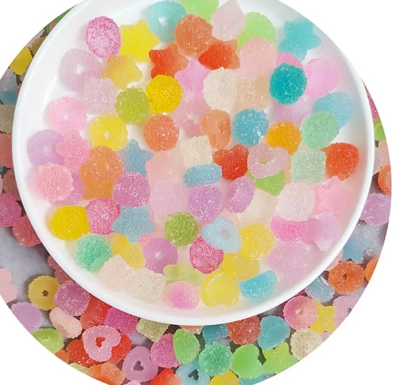 RW717 Mixed Candy-Style Resin Flatback Charms