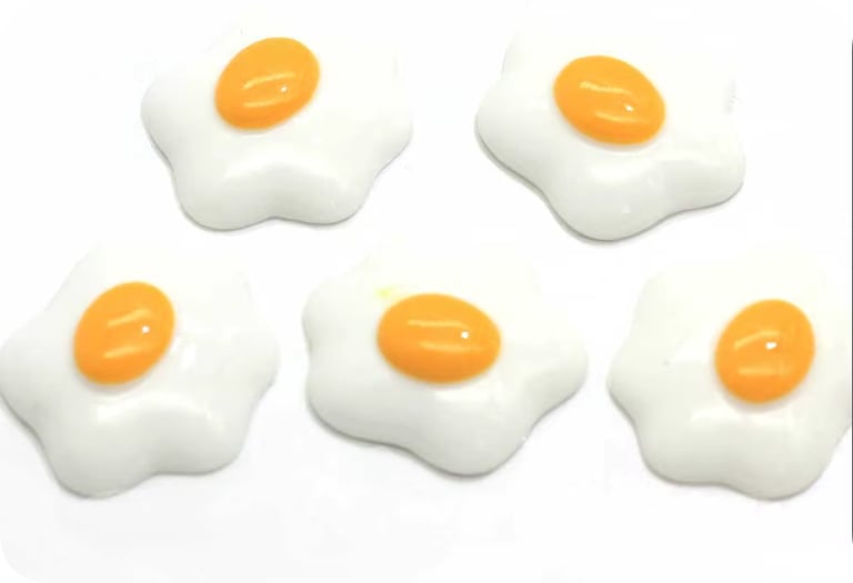 RW967 Resin Fried Egg 1:12 White Egg Flatback Miniature Food Cabochons for DIY Scrapbooking