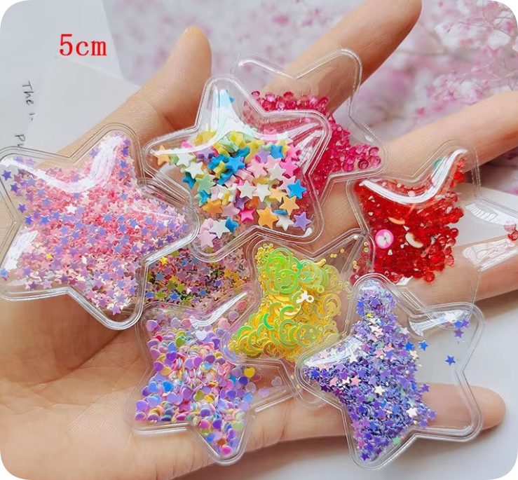 RX155-206-207-208-209-210 Clear Filled Star Decorative Appliques