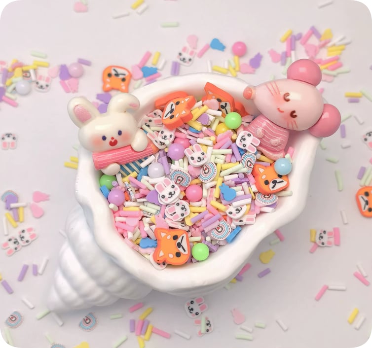 SLM10005 Pastel Animal Slime Charm Mix