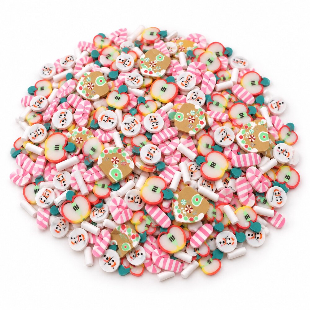 SLM10017 Wholesale Santa and Gingerbread Christmas Slime Charm Mix with Polymer Clay Sprinkles main product image