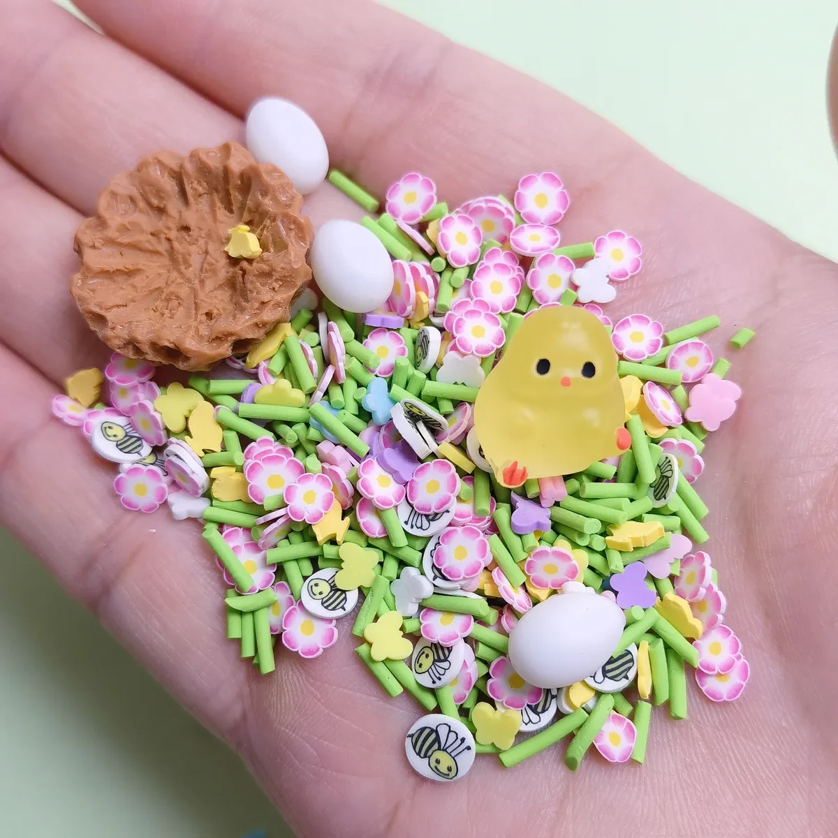 SLM709 Mixed Bee Butterfly Flower Slice Polymer