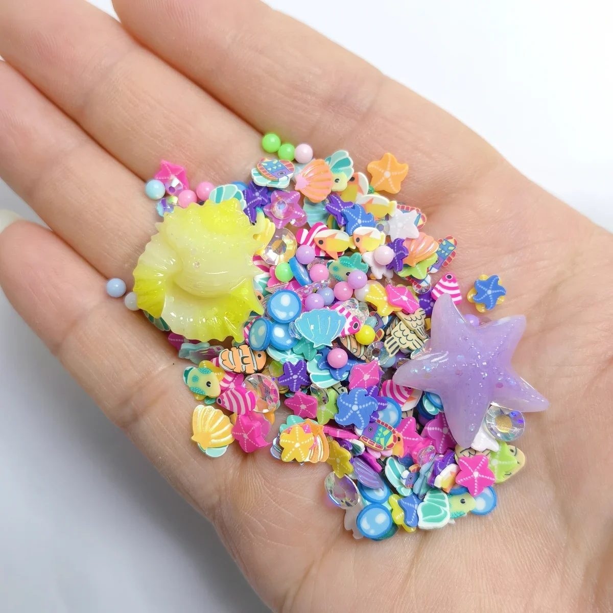 SLM715 Mixed Ocean Seashell Fish Slice Polymer