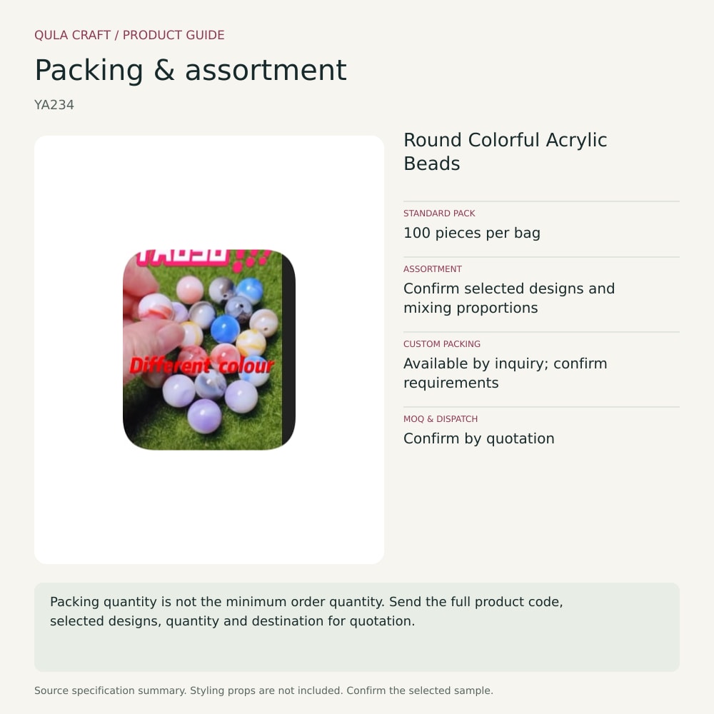 YA234 packing and order brief
