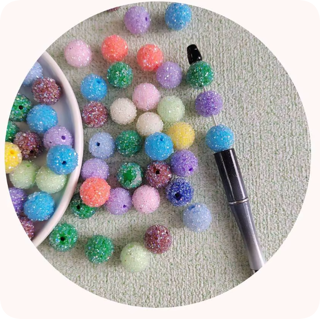 YA449 16mm Textured Candy Acrylic Beads