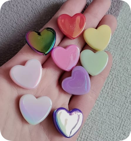 YA459 Gradient Heart Acrylic Beads