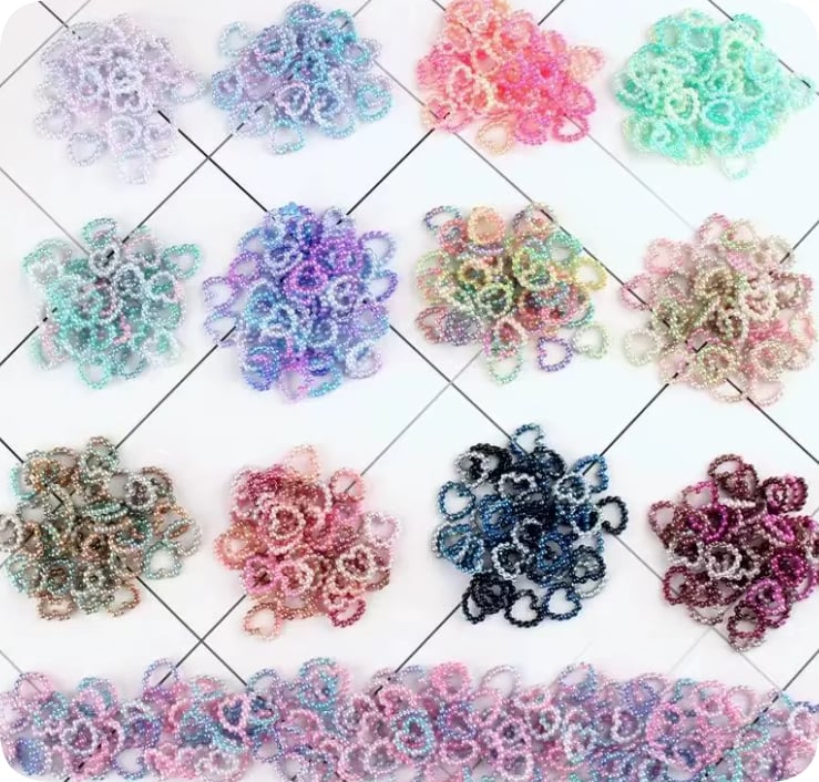 YJ066-YJ087 Colorful Heart Outline Plastic Craft Charms