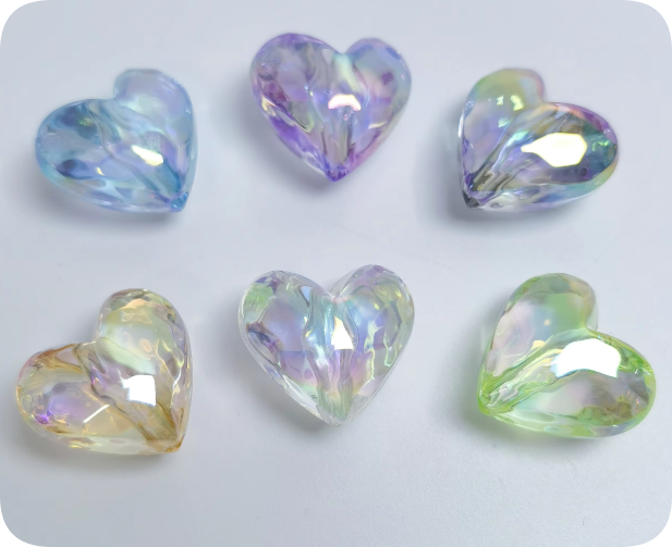 YJ145 19mm AB Heart Acrylic Beads