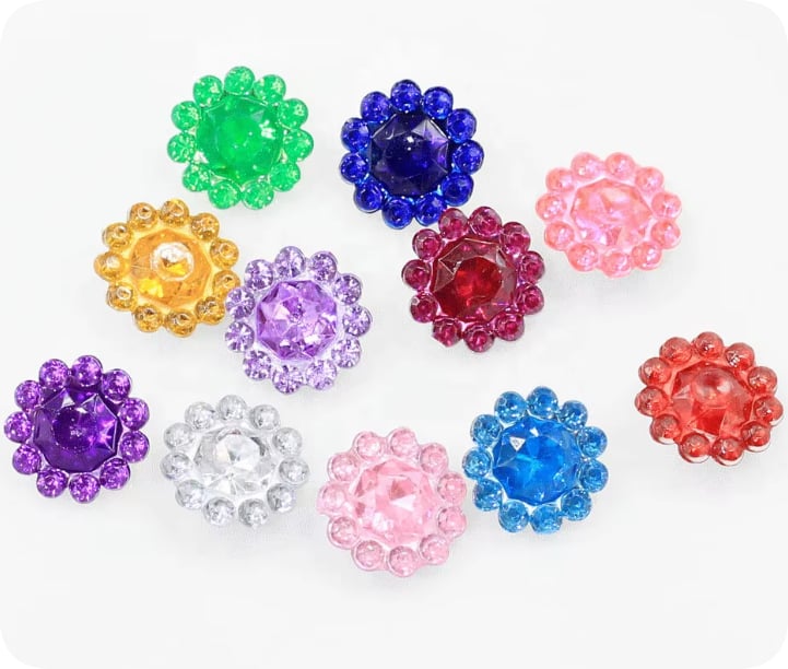 YQ039 Colorful Acrylic Flower Rhinestone