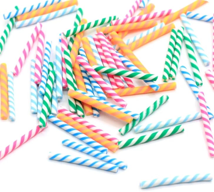 YX182 20mm Striped Polymer Clay Candy Sticks