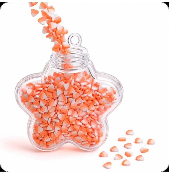 YX194 Orange and White Triangle Polymer Clay Sprinkles