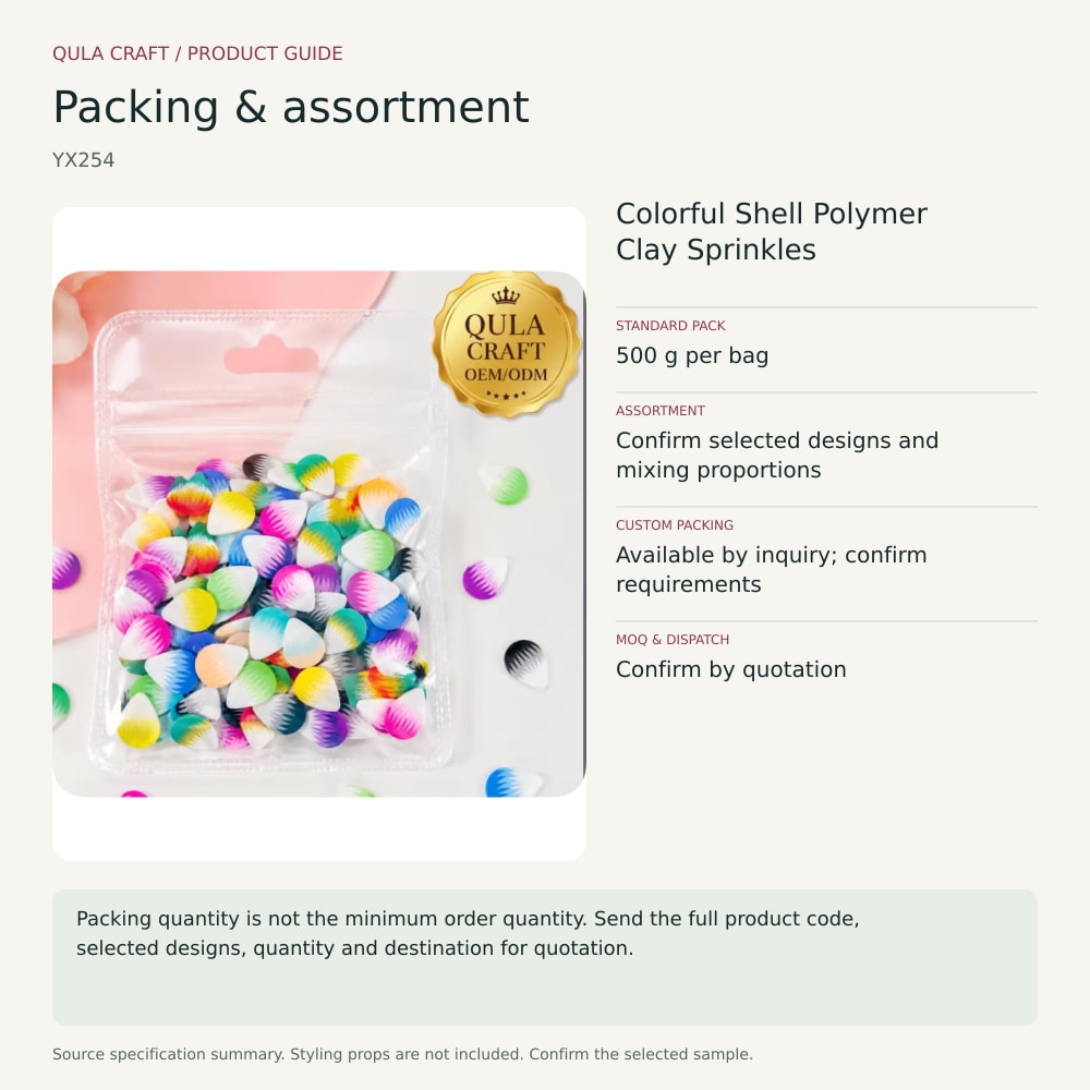 YX254 packing and assortment guide