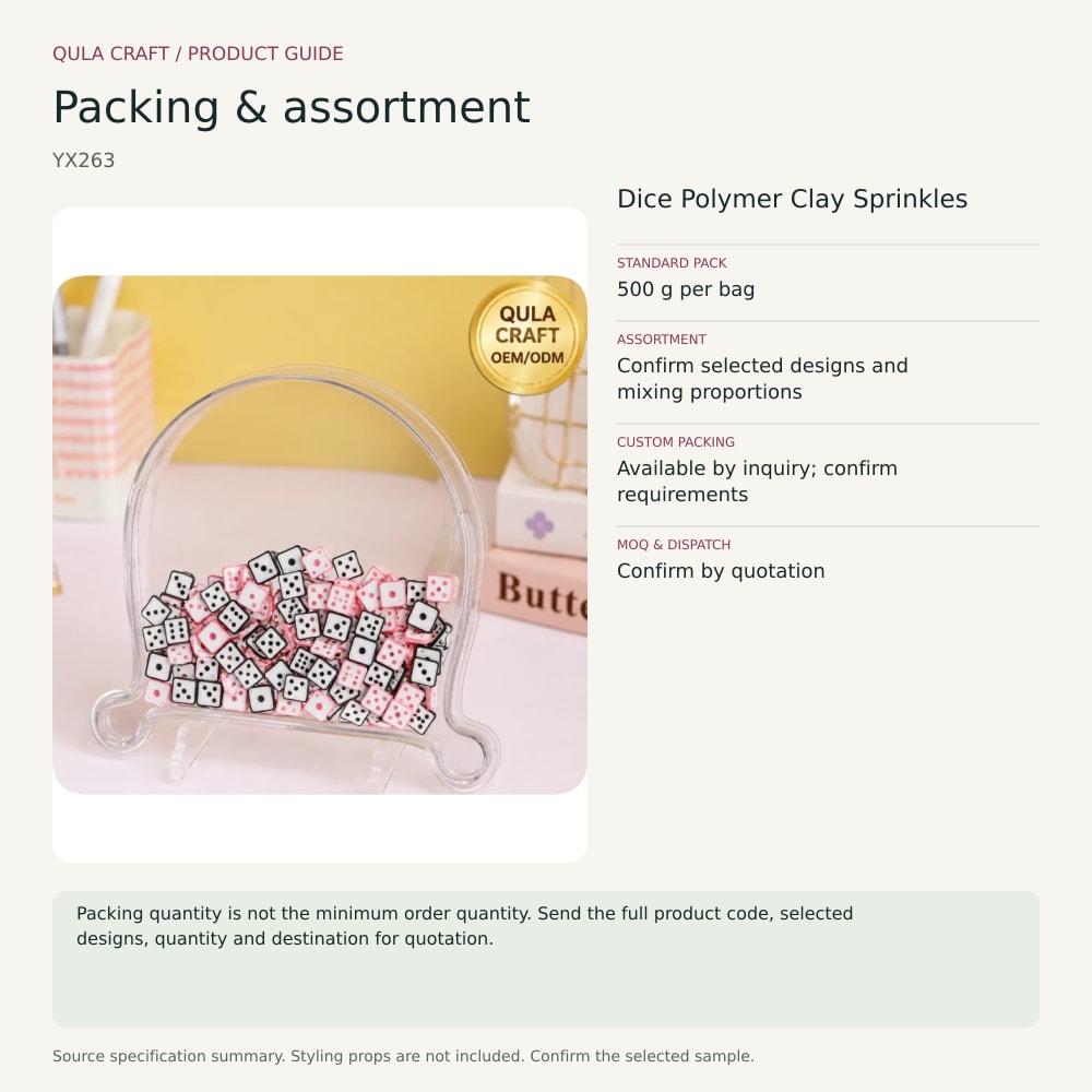 YX263 packing and assortment guide