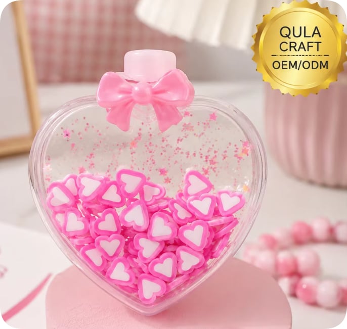 YX286 Pink Heart Polymer Clay Sprinkles