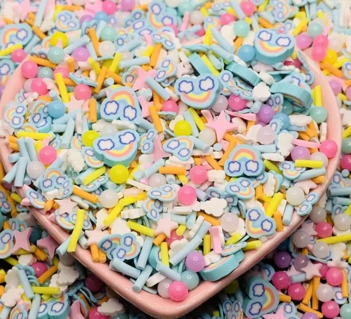 YX3194 Pastel Rainbow and Cloud Polymer Clay Sprinkle Mix