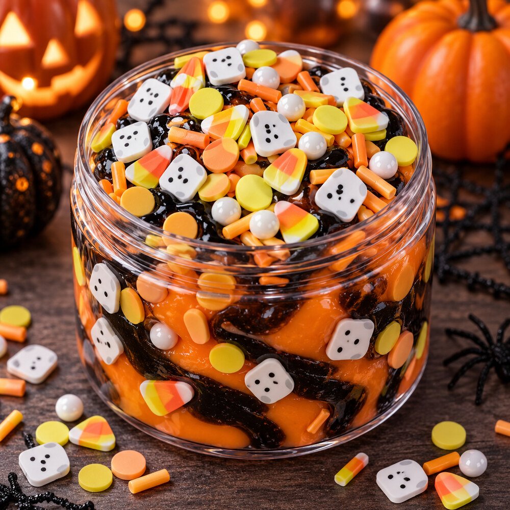 YX3318 Wholesale 500 g Candy Corn Polymer Clay Sprinkles – Yellow, Orange and White Halloween Mix application scene