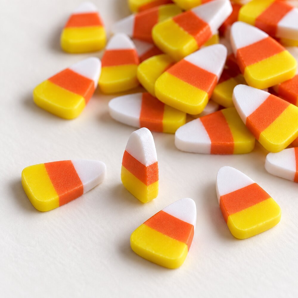 YX3603 Wholesale Autumn Candy Corn Polymer Clay Sprinkles for Slime, Tumblers and Fall DIY Crafts detail view