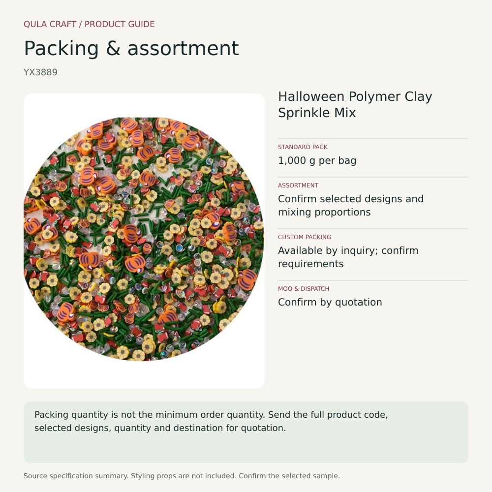 YX3889 packing and order brief