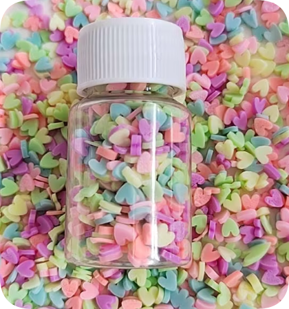 YX3906 Pastel Candy Heart Polymer Clay Slice Mix