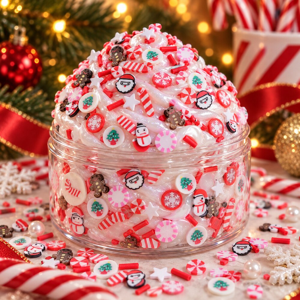 YX4019 Wholesale 3D Christmas Polymer Clay Sprinkles with Snowman, Tree and Candy Cane Designs application scene