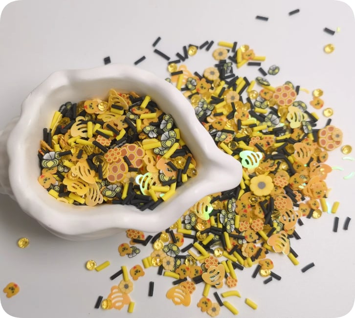 YX4042 Bee and Honeycomb Polymer Clay Sprinkle