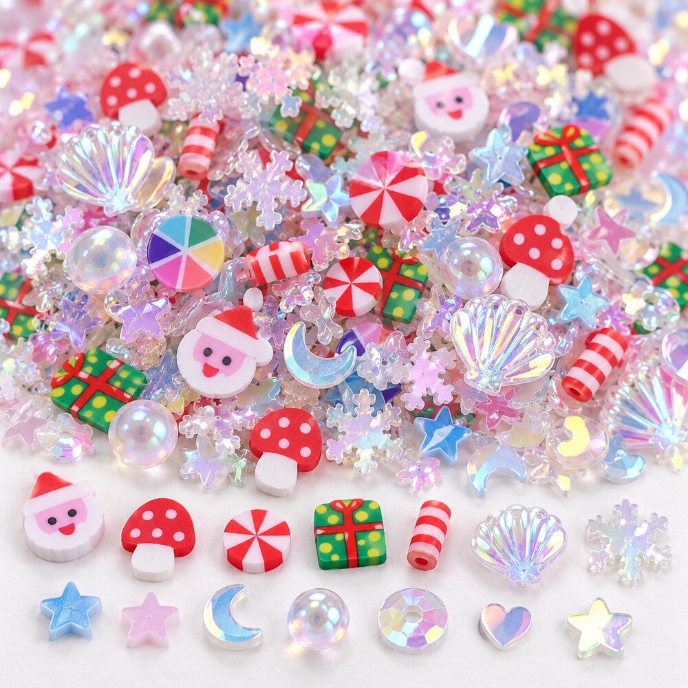 YX4057 Wholesale Christmas Glitter and Polymer Clay Slice Mix for Resin, Slime and Shaker Crafts detail view